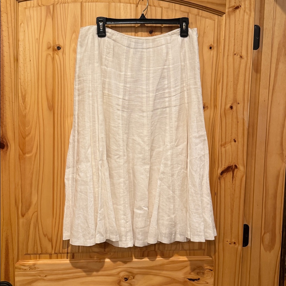 Ralph Lauren White Linen Skirt, Size 10